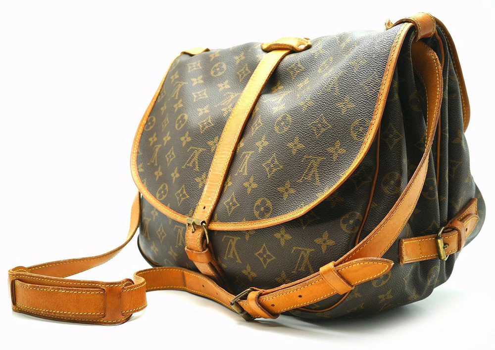 Louis Vuitton Saumur Bag Crossbody Monogram Shoulder Brown